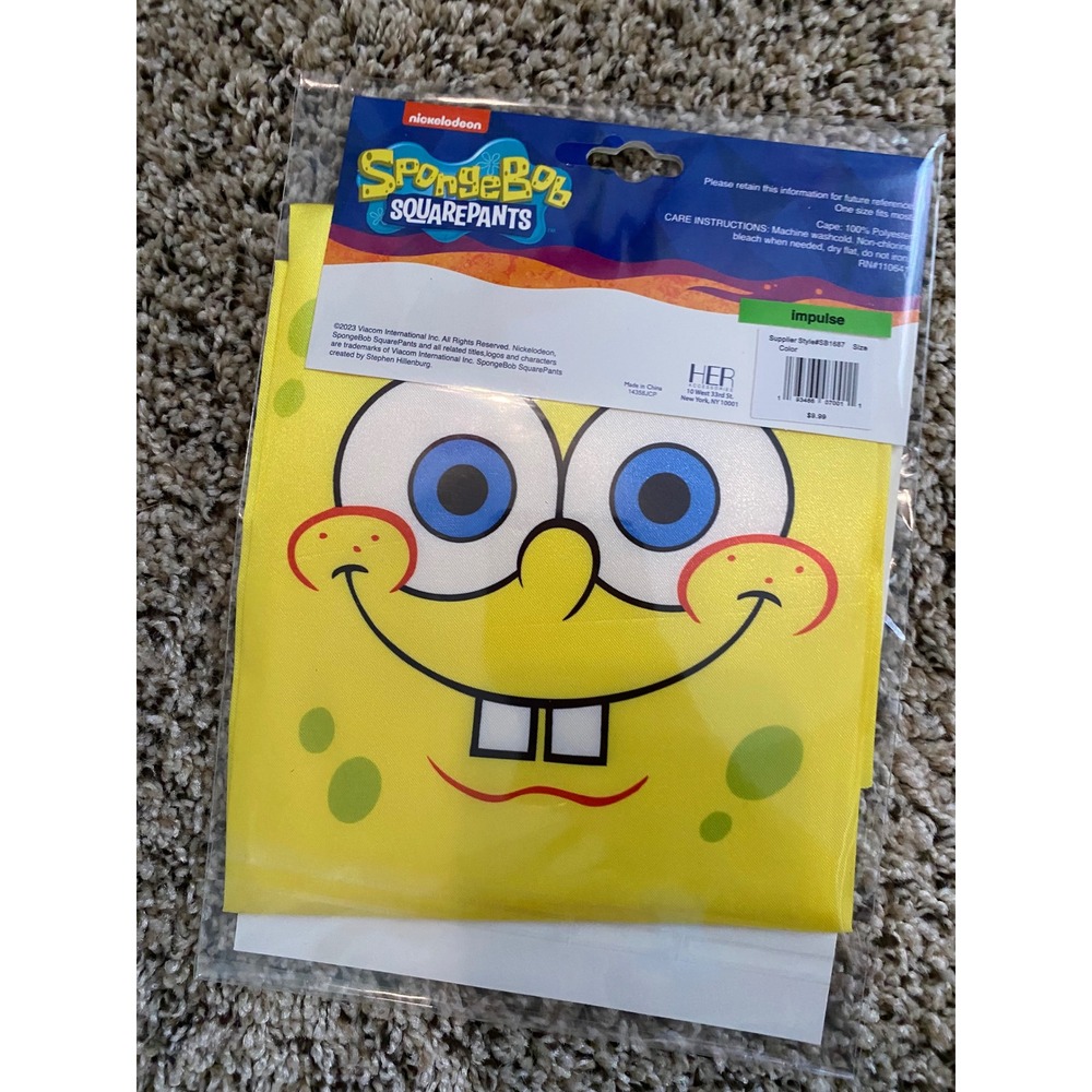 Nickelodeon SpongeBob SquarePants Kids Costume Cape Yellow One Size